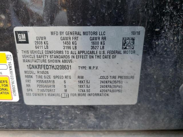 Photo 14 from auction – 2017 CHEVROLET TRAVERSE L with VIN 1GNKRFED7HJ208631