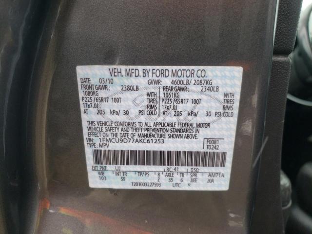 Photo 14 from auction – 2010 FORD ESCAPE XLT with VIN 1FMCU9D77AKC61253