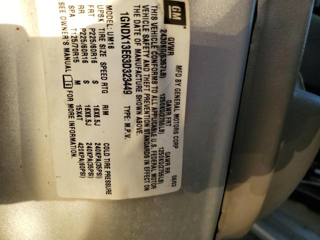 Photo 14 from auction – 2003 CHEVROLET VENTURE LU with VIN 1GNDX13E63D323449