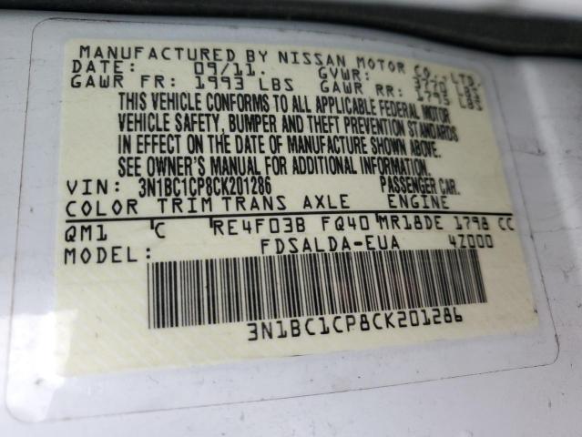 Photo 14 from auction – 2012 NISSAN VERSA S with VIN 3N1BC1CP8CK201286