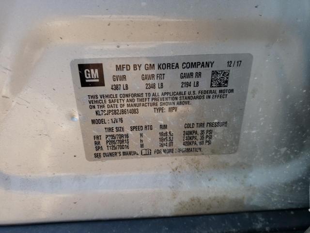 Photo 10 from auction – 2018 CHEVROLET TRAX 1LT with VIN KL7CJPSB2JB614083