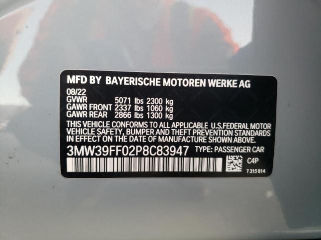 Photo 10 from auction – 2023 BMW 330E with VIN 3MW39FF02P8C83947
