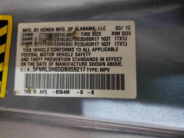Photo 14 from auction – 2013 HONDA ODYSSEY EX with VIN 5FNRL5H65DB059217