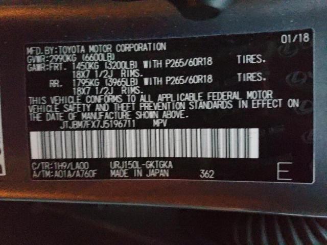 Photo 14 from auction – 2018 LEXUS GX 460 with VIN JTJBM7FX7J5196711