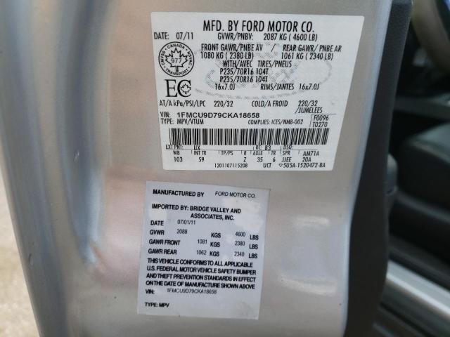 Photo 10 from auction – 2012 FORD ESCAPE XLT with VIN 1FMCU9D79CKA18658