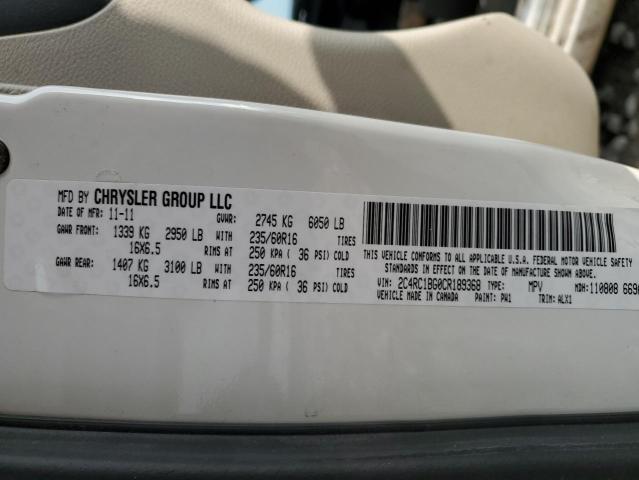 Photo 14 from auction – 2012 CHRYSLER TOWN AND C with VIN 2C4RC1BG0CR189368