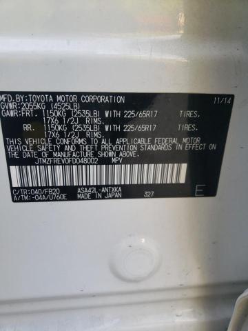 Photo 14 from auction – 2015 TOYOTA RAV4 LE with VIN JTMZFREV0FD048002