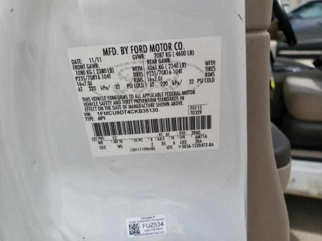 Photo 14 from auction – 2012 FORD ESCAPE XLT with VIN 1FMCU9D74CKB35130