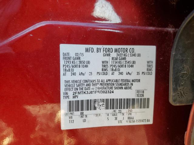 Photo 14 from auction – 2015 FORD EDGE SEL with VIN 2FMTK3J88FBB02324