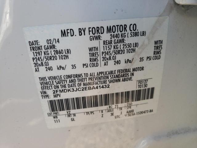 Photo 14 from auction – 2014 FORD EDGE SEL with VIN 2FMDK3JC2EBA41432