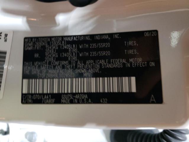 Photo 14 from auction – 2020 TOYOTA HIGHLANDER with VIN 5TDFZRBH9LS028503