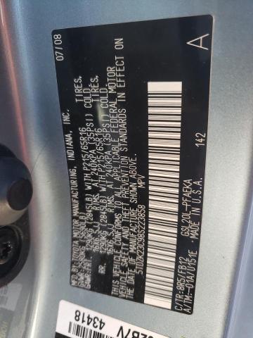 Photo 14 from auction – 2008 TOYOTA SIENNA CE with VIN 5TDZK23C98S223858