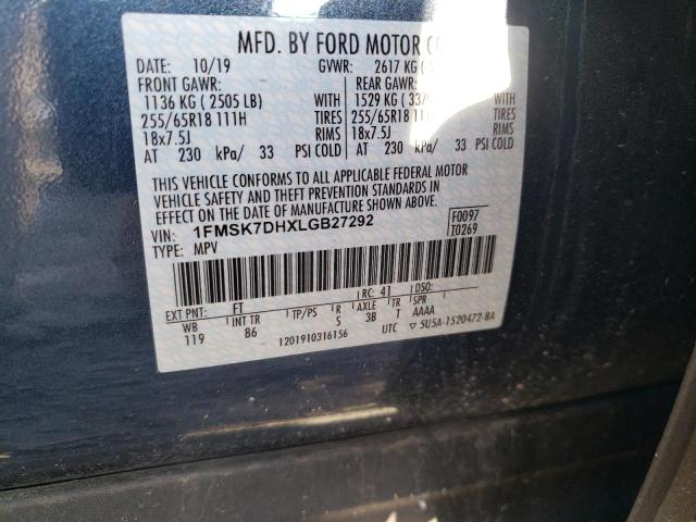 Photo 14 from auction – 2020 FORD EXPLORER X with VIN 1FMSK7DHXLGB27292