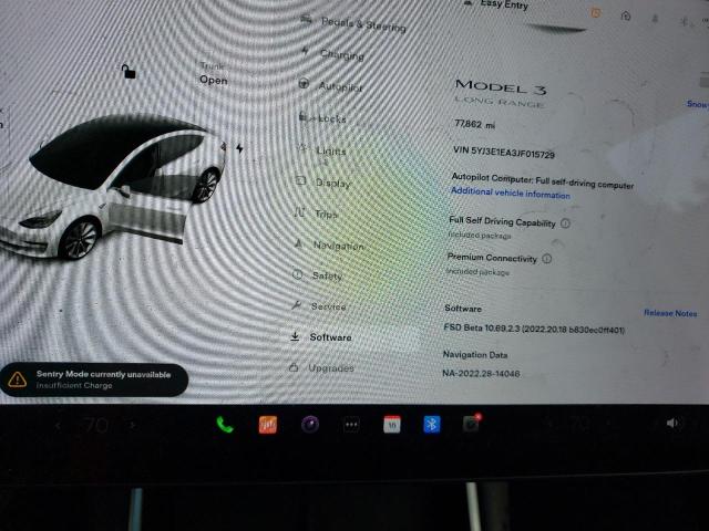 Photo 9 from auction – 2018 TESLA MODEL 3 with VIN 5YJ3E1EA3JF015729