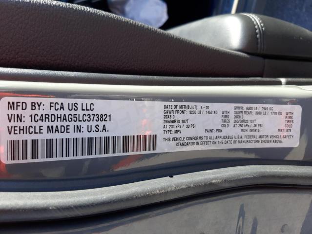 Photo 14 from auction – 2020 DODGE DURANGO SX with VIN 1C4RDHAG5LC373821