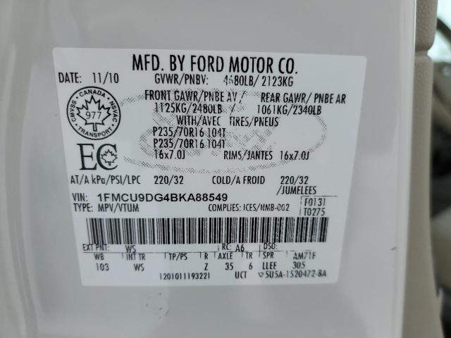 Photo 14 from auction – 2011 FORD ESCAPE XLT with VIN 1FMCU9DG4BKA88549