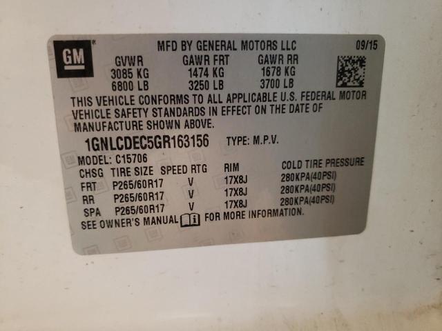 Photo 14 from auction – 2016 CHEVROLET TAHOE POLI with VIN 1GNLCDEC5GR163156