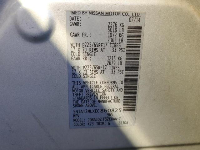 Photo 14 from auction – 2014 NISSAN ROGUE S with VIN 5N1AT2MLXEC860825
