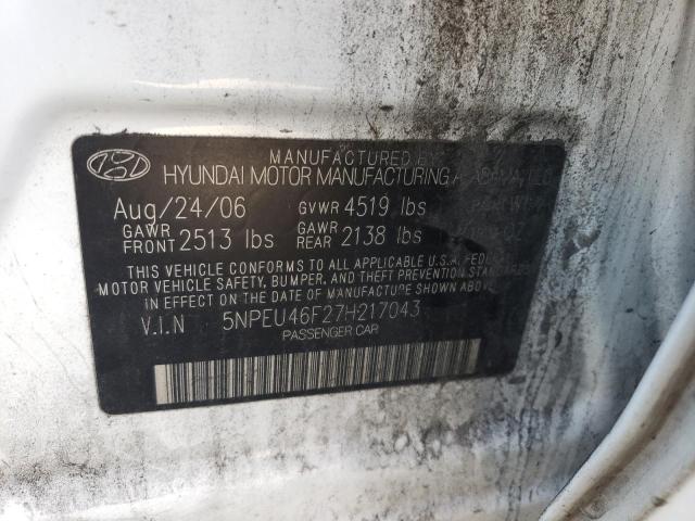 Photo 10 from auction – 2007 HYUNDAI SONATA SE with VIN 5NPEU46F27H217043