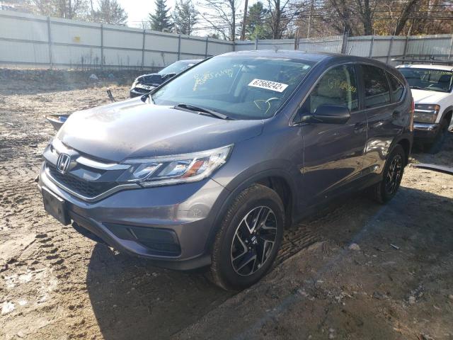 Photo 1 from auction – 2016 HONDA CR-V SE with VIN 5J6RM4H40GL036025