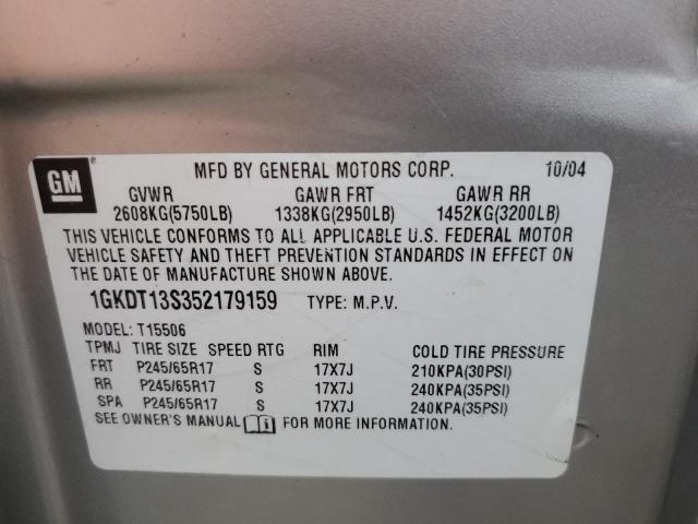 Photo 14 from auction – 2005 GMC ENVOY with VIN 1GKDT13S352179159