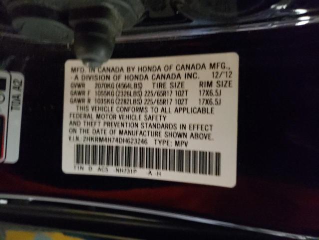 Photo 14 from auction – 2013 HONDA CR-V EXL with VIN 2HKRM4H74DH623246
