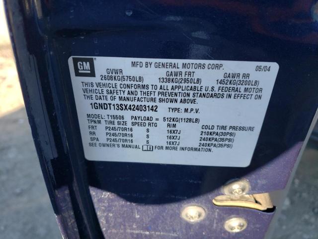 Photo 14 from auction – 2004 CHEVROLET TRAILBLAZE with VIN 1GNDT13SX42403142