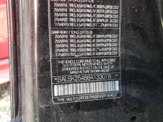 Photo 10 from auction – 2008 LAND ROVER RANGE ROVE with VIN SALSK25488A133078