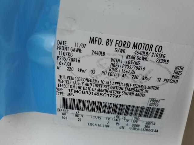 Photo 14 from auction – 2008 FORD ESCAPE XLT with VIN 1FMCU93148KC17797