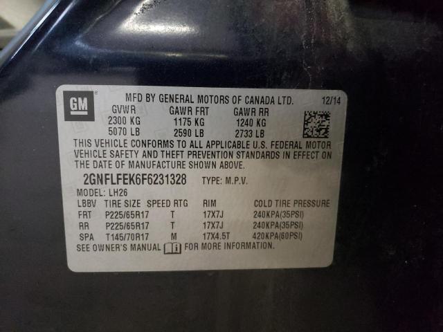 Photo 14 from auction – 2015 CHEVROLET EQUINOX LT with VIN 2GNFLFEK6F6231328
