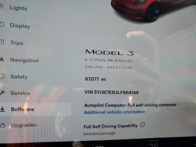 Photo 8 from auction – 2020 TESLA MODEL 3 with VIN 5YJ3E1EB3LF664149