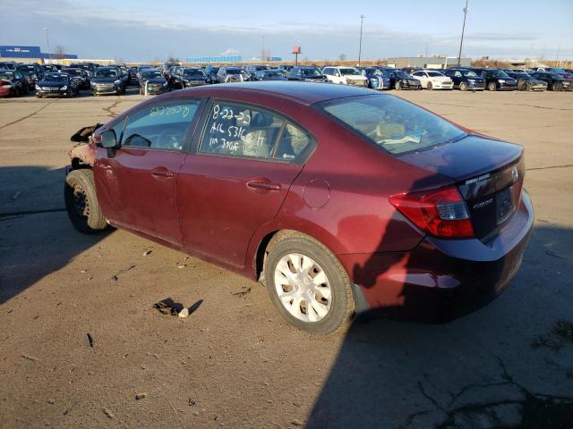 Photo 2 from auction – 2012 HONDA CIVIC LX with VIN 2HGFB2F5XCH543568