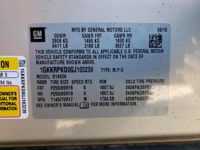 Photo 14 from auction – 2016 GMC ACADIA SLE with VIN 1GKKRPKD0GJ103239