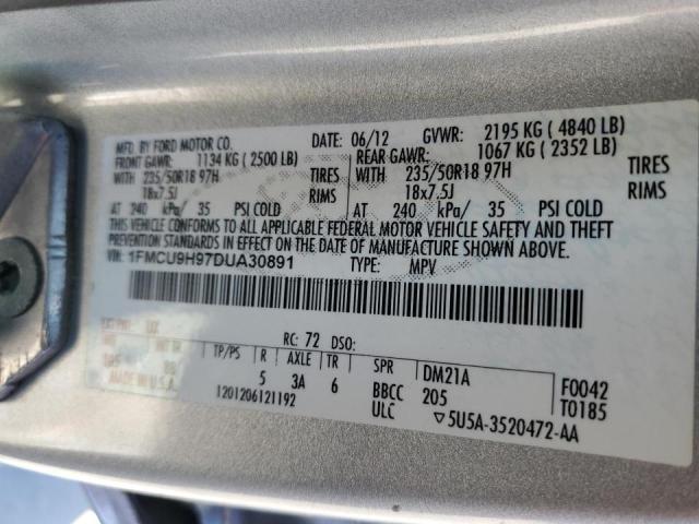Photo 10 from auction – 2013 FORD ESCAPE SEL with VIN 1FMCU9H97DUA30891