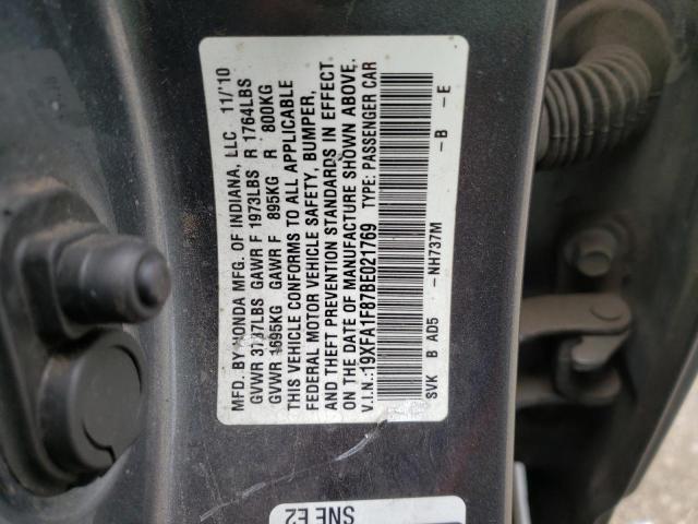 Photo 10 from auction – 2011 HONDA CIVIC EX with VIN 19XFA1F87BE021769