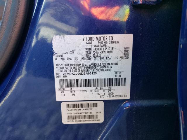 Photo 10 from auction – 2013 FORD EDGE SEL with VIN 2FMDK3J90DBA96125