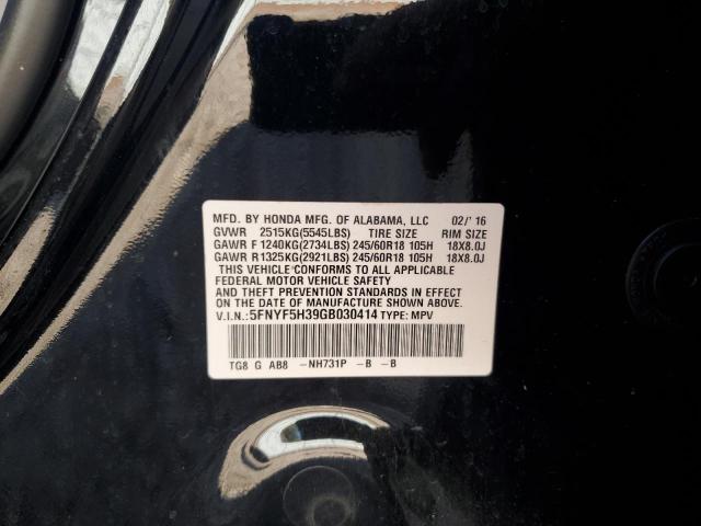Photo 14 from auction – 2016 HONDA PILOT EX with VIN 5FNYF5H39GB030414
