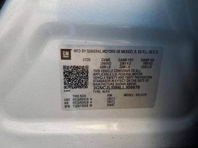 Photo 14 from auction – 2020 CHEVROLET TRAX 1LT with VIN 3GNCJLSB6LL309979