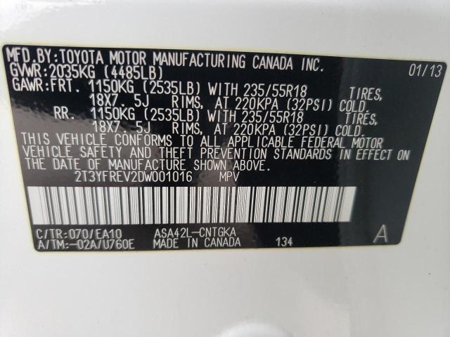 Photo 14 from auction – 2013 TOYOTA RAV4 LIMIT with VIN 2T3YFREV2DW001016