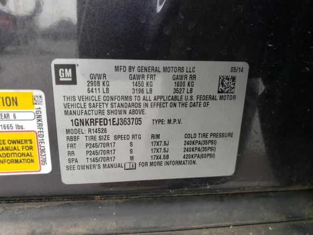 Photo 14 from auction – 2014 CHEVROLET TRAVERSE L with VIN 1GNKRFED1EJ363705