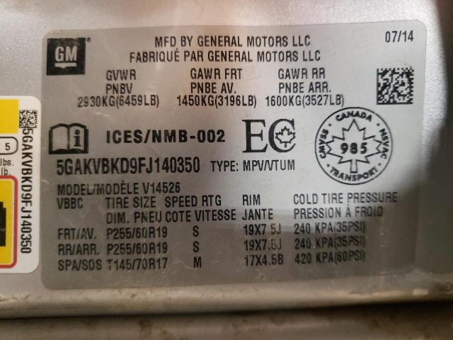 Photo 14 from auction – 2015 BUICK ENCLAVE with VIN 5GAKVBKD9FJ140350