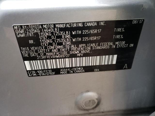 Photo 14 from auction – 2017 TOYOTA RAV4 XLE with VIN 2T3RFREV8HW689727