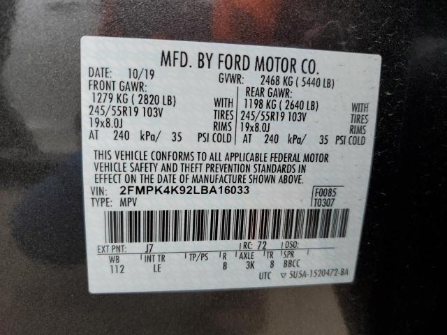 Photo 14 from auction – 2020 FORD EDGE TITAN with VIN 2FMPK4K92LBA16033