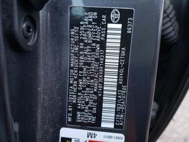 Photo 10 from auction – 2011 TOYOTA CAMRY BASE with VIN 4T4BF3EKXBR148317