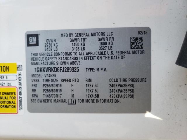 Photo 14 from auction – 2015 GMC ACADIA SLT with VIN 1GKKVRKD6FJ289925