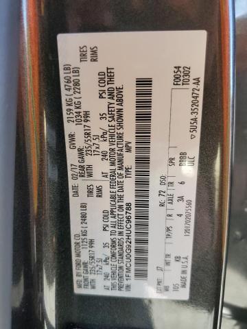 Photo 14 from auction – 2017 FORD ESCAPE SE with VIN 1FMCU0G92HUC96788