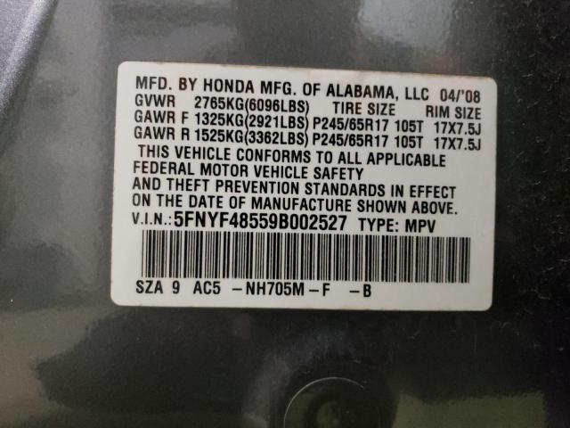 Photo 14 from auction – 2009 HONDA PILOT EXL with VIN 5FNYF48559B002527