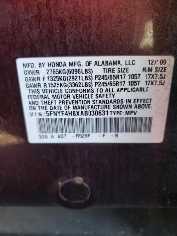Photo 14 from auction – 2010 HONDA PILOT TOUR with VIN 5FNYF4H8XAB030631