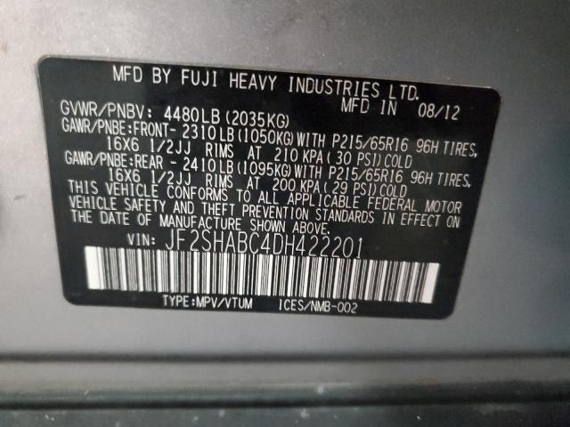 Photo 14 from auction – 2013 SUBARU FORESTER 2 with VIN JF2SHABC4DH422201