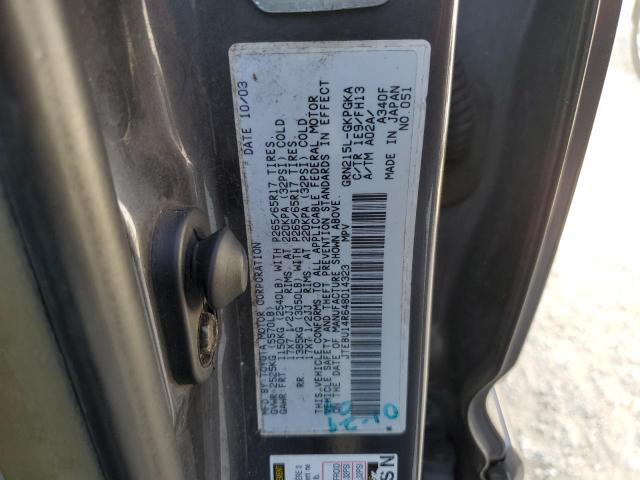 Photo 14 from auction – 2004 TOYOTA 4RUNNER SR with VIN JTEBU14R648014323